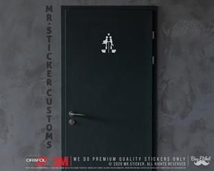 WC27 Detayli Kesim Unisex Tuvalet Simgesi Etiketi