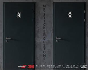 WC7 Bay Bayan Tuvalet Simgesi Etiket Seti