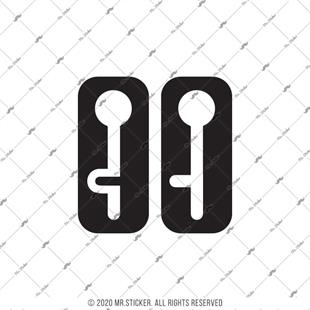 WC9 Bay Bayan Tuvalet Simgesi Etiket Seti