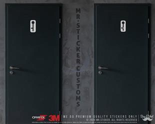 WC9 Bay Bayan Tuvalet Simgesi Etiket Seti