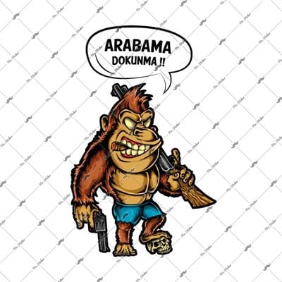 WRN25 Arabama Dokunma Gangister Goril Etiketi