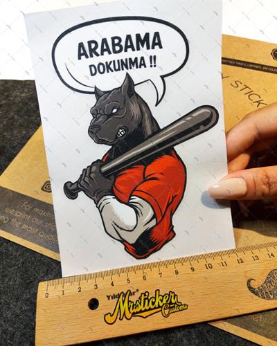 WRN29 Arabama Dokunma Kizgin Pitbull Etiketi