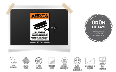 WRN45 Dikkat Binada Güvenlik Kamerası Var (Yasal Uyarı)