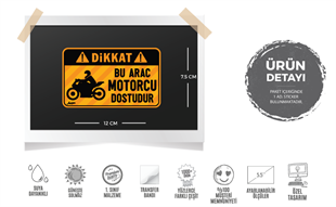 WRN47 Bu Arac Motorcu Dostudur Etiketi - Turuncu