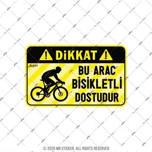 WRN50 Bu Arac Bisikletli Dostudur Etiketi - Sari