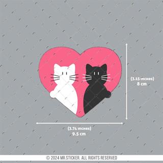 ANCT18- Siyah Beyaz Kedi Ask Etiketi
