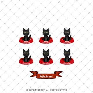 ANCT35 Bombay Kara Kedi Etiketi Seti - Kedinizin Ismine Ozel