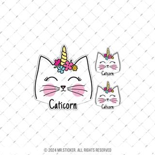 ANCT46 Caticorn Yazili Etiket Seti - 2 Kucuk 1 Orta Boy