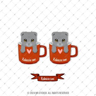 ANCT50 Scottish Fold Kedi Etiketi Seti - Kedinizin Ismine Ozel