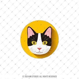ANCT8- Siyah Beyaz Kedi Etiketi