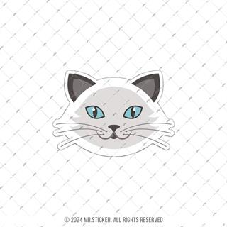 ANCT9- Gri Beyaz Kedi Etiketi
