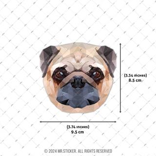 ANDG18- Polygonal Tasarim Pug Kopek Etiketi