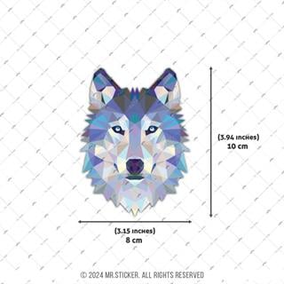 ANDG26-Polygonal Tasarim Sibirya Kurdu Etiketi