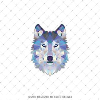 ANDG26-Polygonal Tasarim Sibirya Kurdu Etiketi