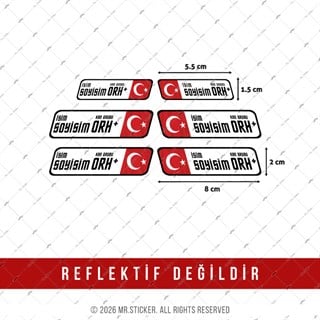 BT09 İsme Özel Kan Grubu Etiket Seti 
