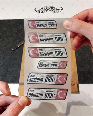 BT19 Kamuflaj Desenli İsme Özel Kan Grubu Etiket Seti