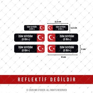 BT70 İsme Özel Kan Grubu Etiket Seti