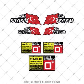 BT80 Ozel Seri Isme Ozel Reflektif Kan Grubu Etiket Seti