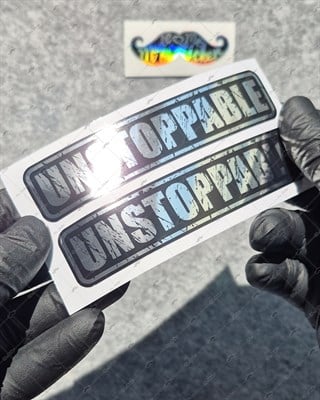 CHR28 Krom Seri Durdurulamaz (Unstoppable) Yazılı Etiket 2 li Set