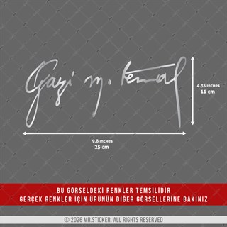 CHR37 Krom Seri Büyük Boy Gazi Mustafa Kemal İmza Etiketi