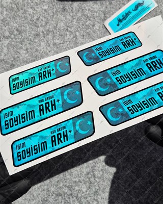 CSFTBT19 İsme Özel Kan Grubu Etiket Seti - Renk Değiştiren Seri