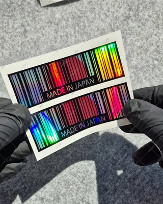 HLG102 Hologram Made In Japan Yazili Barkod Etiketi 2 li Set