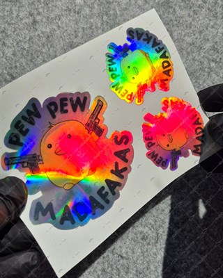 HLG110 Hologram Pew Pew Civciv Etiketi 3lü Set