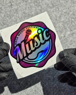 HLG111 Hologram Music Etiketi