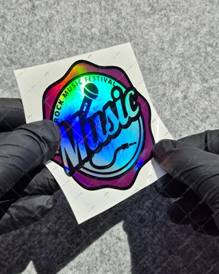 HLG111 Hologram Music Etiketi