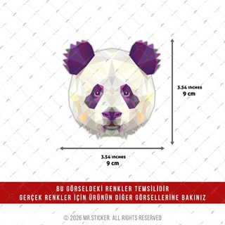 HLG117 Hologram Üçgen Tasarım Panda Etiketi