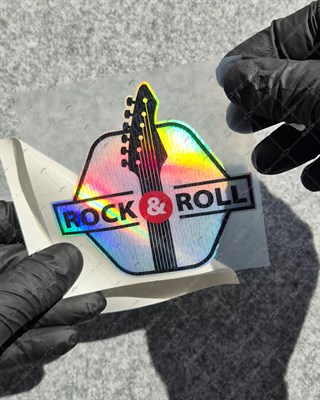 HLG123 Hologram Rock & Roll Yazılı Etiket