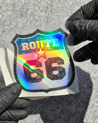 HLG128 Hologram Seri Route 66 Etiketi