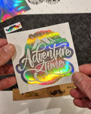 HLG91 Hologram Beyaz Adventure Time Yazılı Etiket