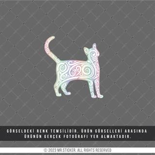 HLG93 Hologram Beyaz Kedi Etiketi