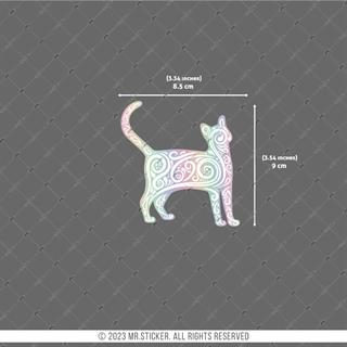 HLG93 Hologram Beyaz Kedi Etiketi