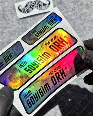 HLGBT19 Hologram İsme Özel Kan Grubu Etiket Seti