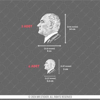 MKA17 Beyaz Renk 42 Parça Atatürk İmza ve Silüet Seti