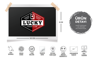 PKR4 Luck Yazili Poket Etiketi
