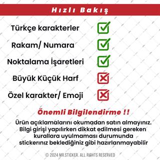 PRS20 Berlin Yazı Tipi 3cm Yükseklik 15 karakter