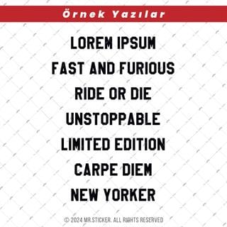PRS21 New York Yazı Tipi 2cm Yükseklik 10 karakter