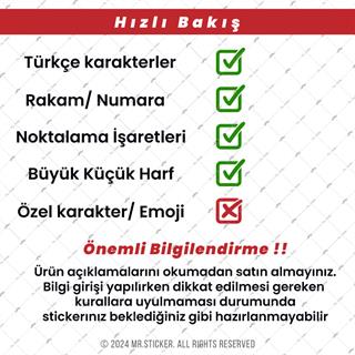 PRS25 Arizona Yazı Tipi Avantaj Set 3cm Yükseklik 10 karakter