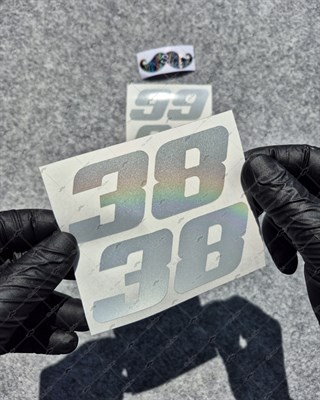 PRS31 Reflektif Numara Stickerı 2li Set