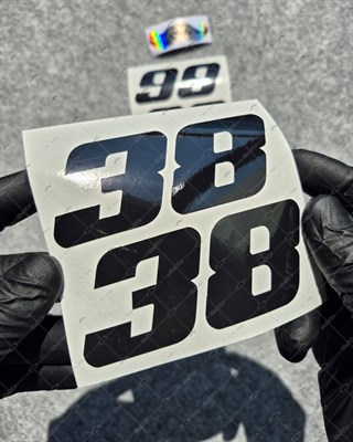 PRS34 Siyah Reflektif Numara Stickerı 2li Set