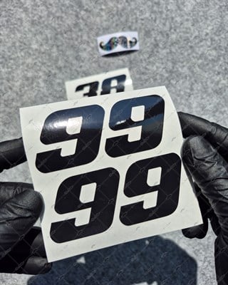 PRS34 Siyah Reflektif Numara Stickerı 2li Set