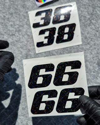 PRS37 Galaxy Efektli Numara Stickerı 2li Set