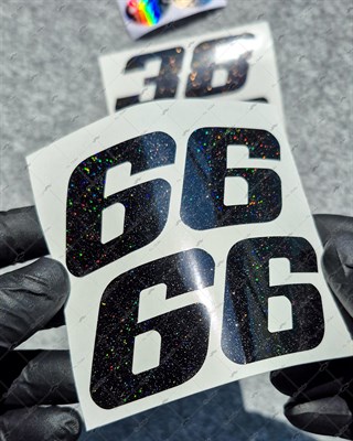 PRS37 Galaxy Efektli Numara Stickerı 2li Set