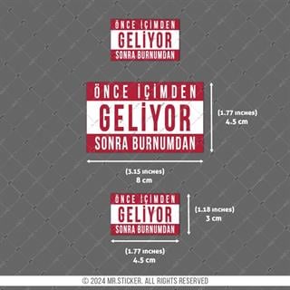 RFHLM194 Reflektif Once Icimden Geliyor Yazili Etiket Seti