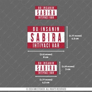 RFHLM195 Reflektif Sabira Ihtiyaci Var Yazili Etiket Seti