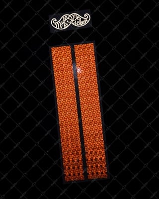 RFHLM289 Güçlü Reflektif Fosforlu Turuncu Petekli Çanta Etiketi Ikili Set