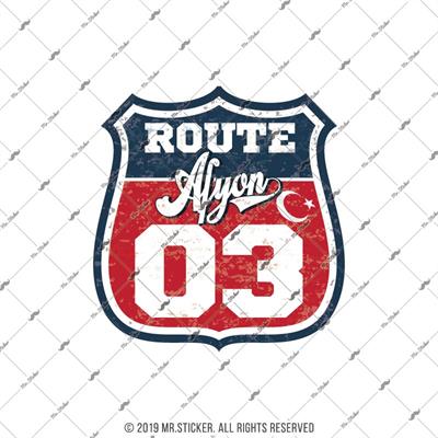 ROUP15 Reflektif Route Afyon 03 Etiketi